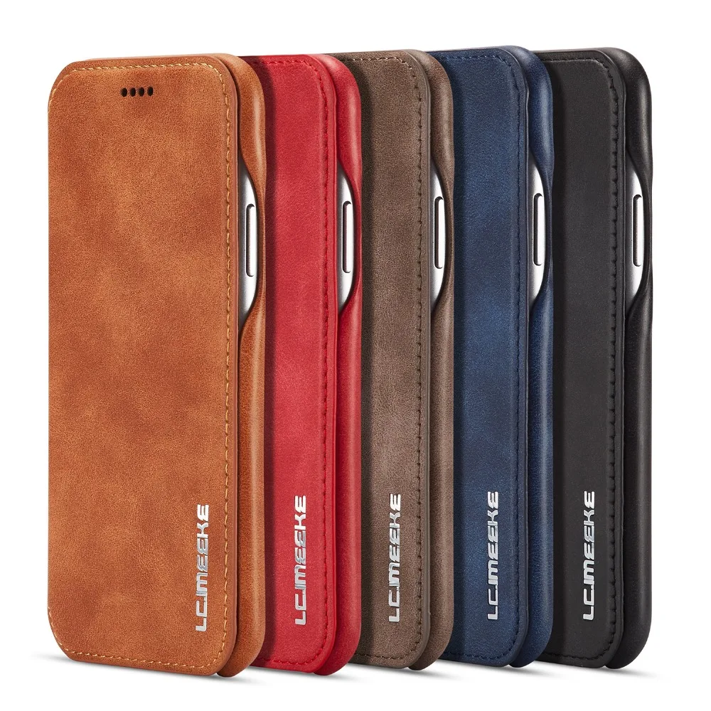 Genuine Leather Flip Cover for iPhone 14 13 12 11 Pro Max Mini XS XR 8 7 6S Plus SE3 Case Slot Magnet Cover Stand Holder Funda iphone 12 wallet case