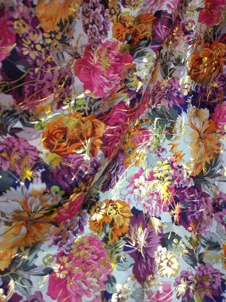 Материал, топ с рисунком, Модный узор, цветы, мигающий пэчворк на поверхности, для платья, ткань для шитья, для микро драпировки - Цвет: Color 4