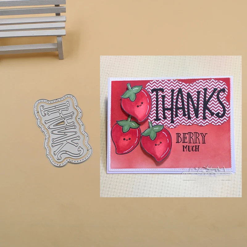 

THANKS Letter Cutting Dies Christmas Dies Metal Cutting Dies Stencils for DIY Scrapbooking Album Stamp Paper Card Embossing