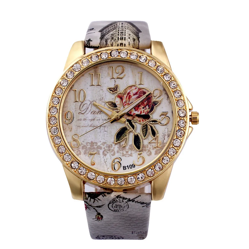 

Duobla New Ladies belt diamond flower butterfly Women watches Business PU Leather Quartz Wrist Watch 2019 relogio feminino 40Q