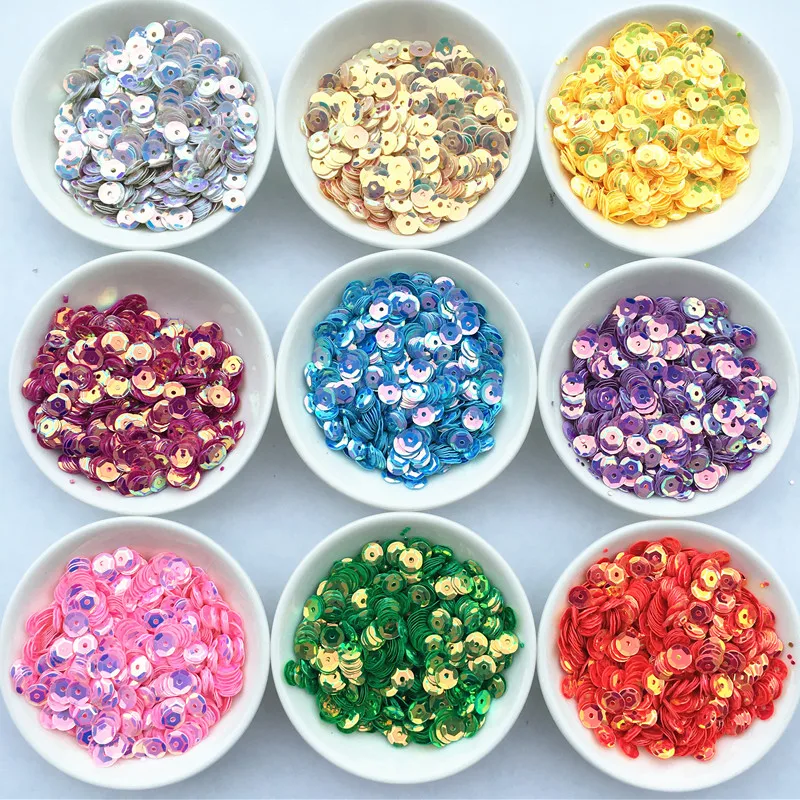

720pcs(10g) 6mm Cup Sequin High Quality Birlliant Round Loose Sequins Paillettes Sewing Wedding Craft DIY Gift Accessories