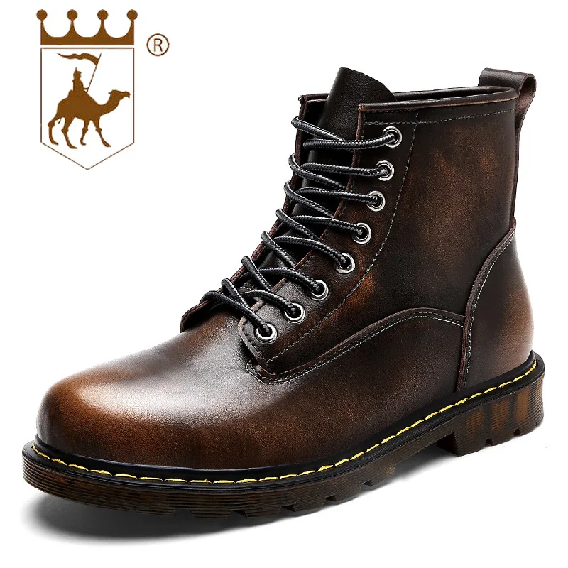 

BACKCAMEL High Quality Casual Leather Shoes Men Autumn Men Boots Winter Waterproof Boots Boots Outdoor Boots Men Shoes