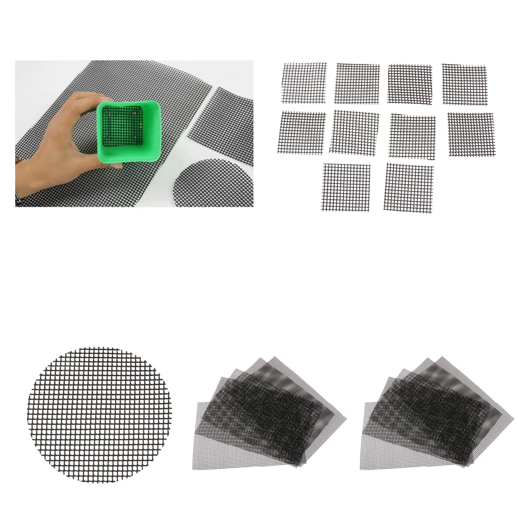 5 Pack Flower Pot Hole Mesh Pad, Rectangle Bonsai Pot Bottom Grid Mat Mesh, 30x20cm