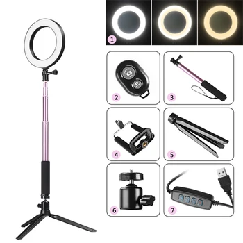 

Photography Lighting Dimmable Led Selfie Ring Light Youtube Video Live 3500-5500k Photo Studio Light Ring Lamp With Tripod