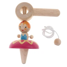 Ручная роспись деревянная ручная прядильная игрушка для детей