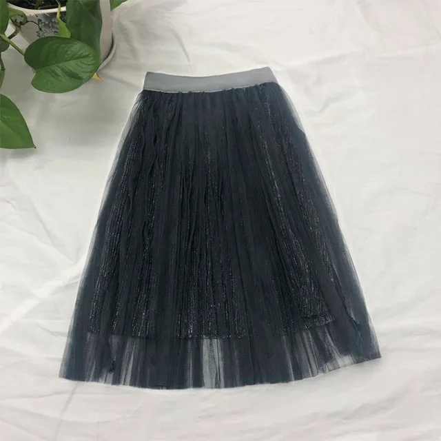 black Rlyaeiz/ г. Летняя пышная мягкая фатиновая юбка для девочек модные юбки однотонные Бальные юбки Праздничная юбка принцессы для девочек От 3 до 9 лет - Цвет: black