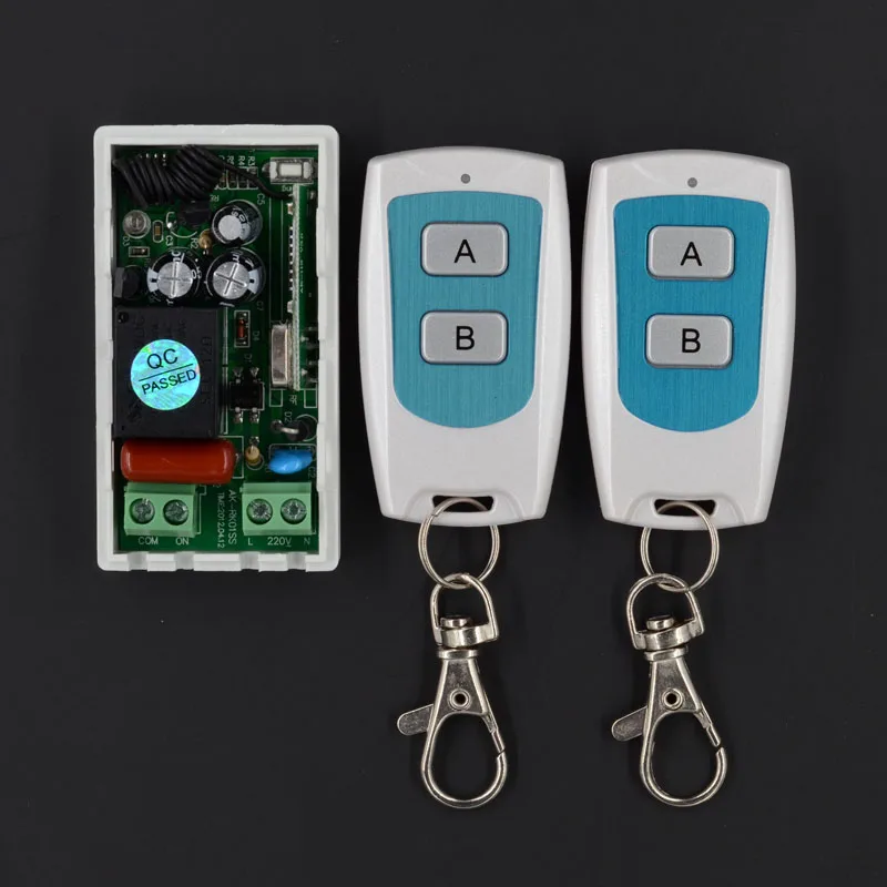

AC 220V 1CH 10A Wireless Remote Control Lighting Switch System Receiver Transmitter 2 Buttons Waterproof Remote 315mhz 433.92mhz