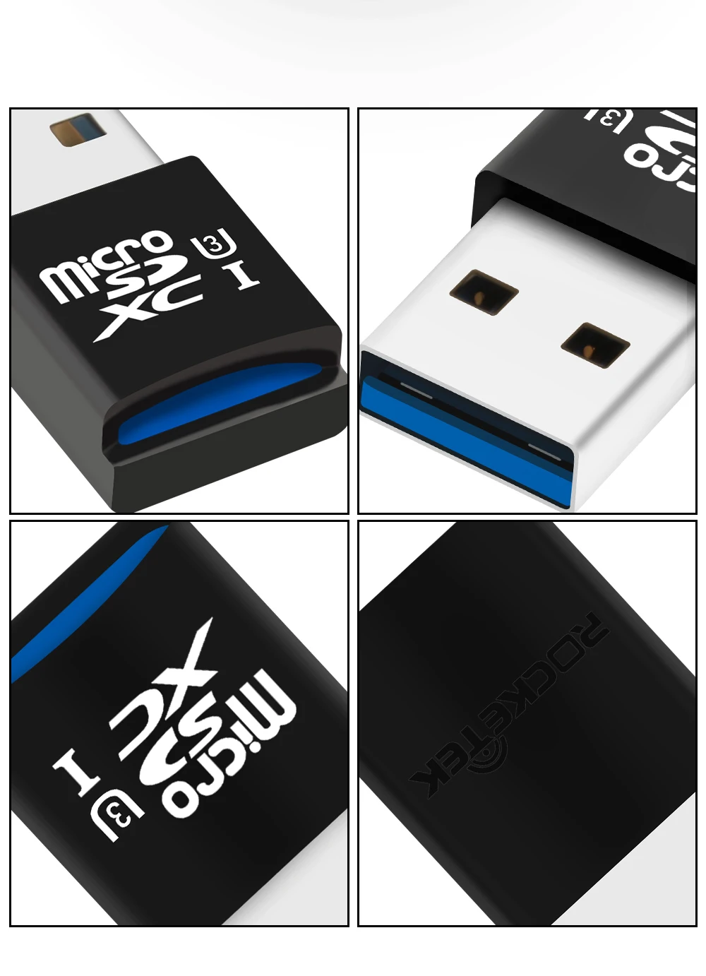 Rocketek usb 3,0 мульти карта памяти ридер адаптер мини кардридер для micro SD/TF microsd ридеры компьютер ноутбук