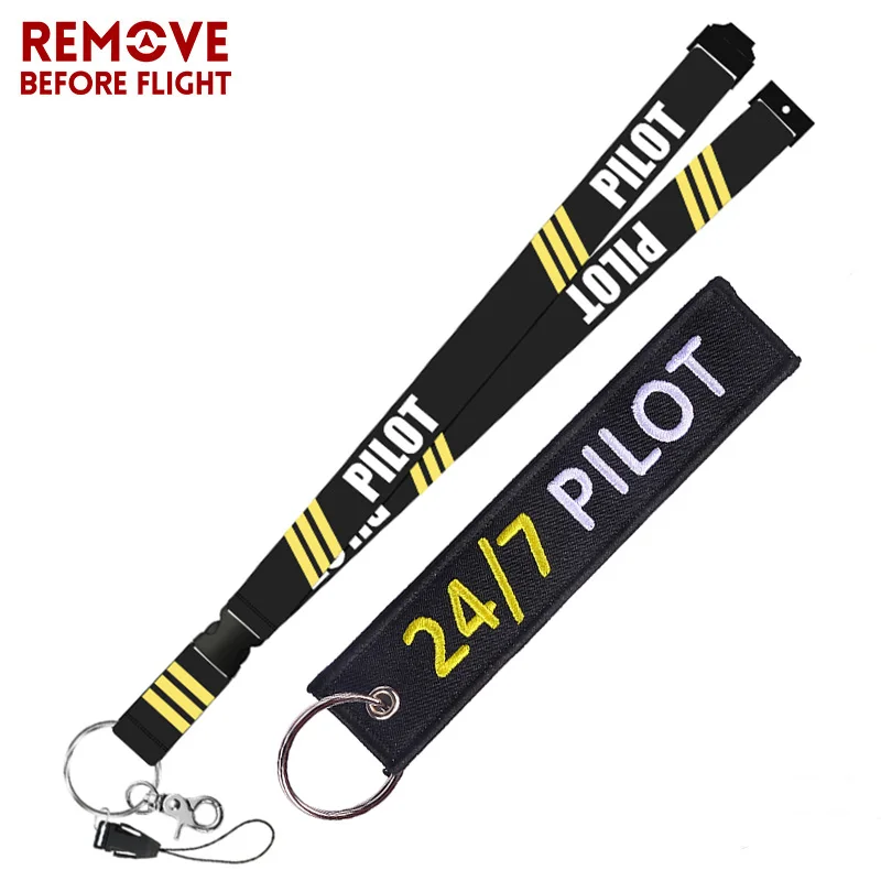 Remove Before Flight Fashion Jewelry Mixed Key Chain Safety Tag Embroidery Pilot Lanyard  for Key Ring Chain Aviation Gifts (14)