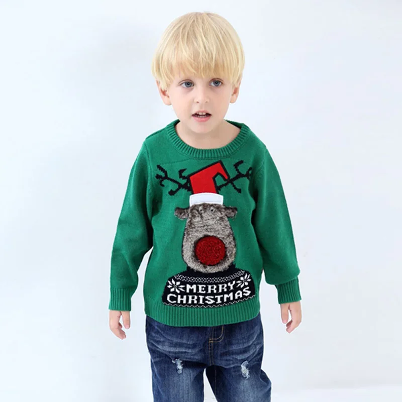 Модные хлопковые свитера для мальчиков и девочек, детская зимняя одежда с длинными рукавами и круглым вырезом, детская повседневная