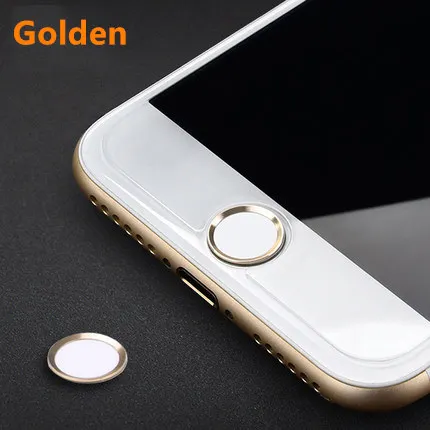 Сенсорная ID домашняя кнопка протектор наклейки ключ чехлы пленка клавиатура крышка для IPhone 5S 6 6s 7 Поддержка отпечатков пальцев разблокировка Touch ID - Цвет: gold and white