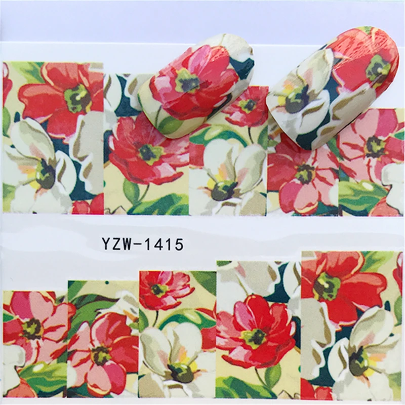 LCJ 1 лист розы стили ногтей переводные наклейки воды красочные Полные Советы разработаны