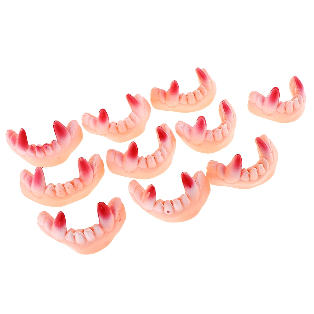 10pcs Plastic Soft Tooth Covers Funny Jokes Prop Toys Teeth Gag Halloween Party Prop Teeth