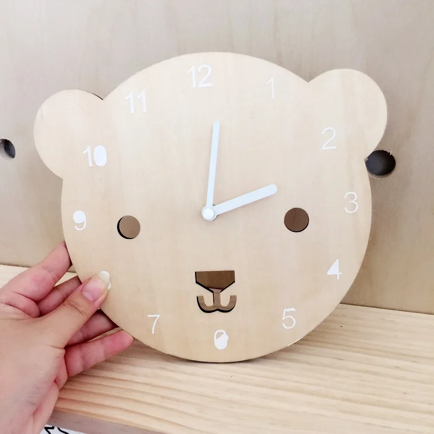 Милый маленький медведь и кошка домашний интерьер Часы настенные украшения часы для детской комнаты настенный Декор