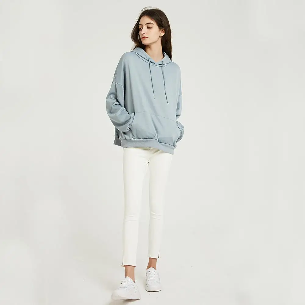  Wixra Women Casual Sweatshirts Solid Classic Long Sleeve Loose Hoodies Tops 2019 Autumn Spring Basi