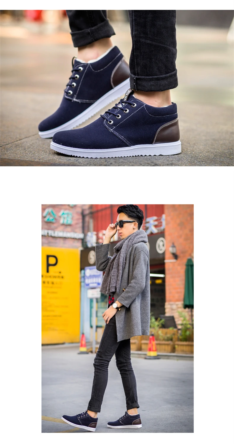 Brand Men Boots Winter Fur 2018 Warm Snow Boots Men Winter Boots Work Shoes Men Footwear Fashion Rubber Ankle Shoes (5)