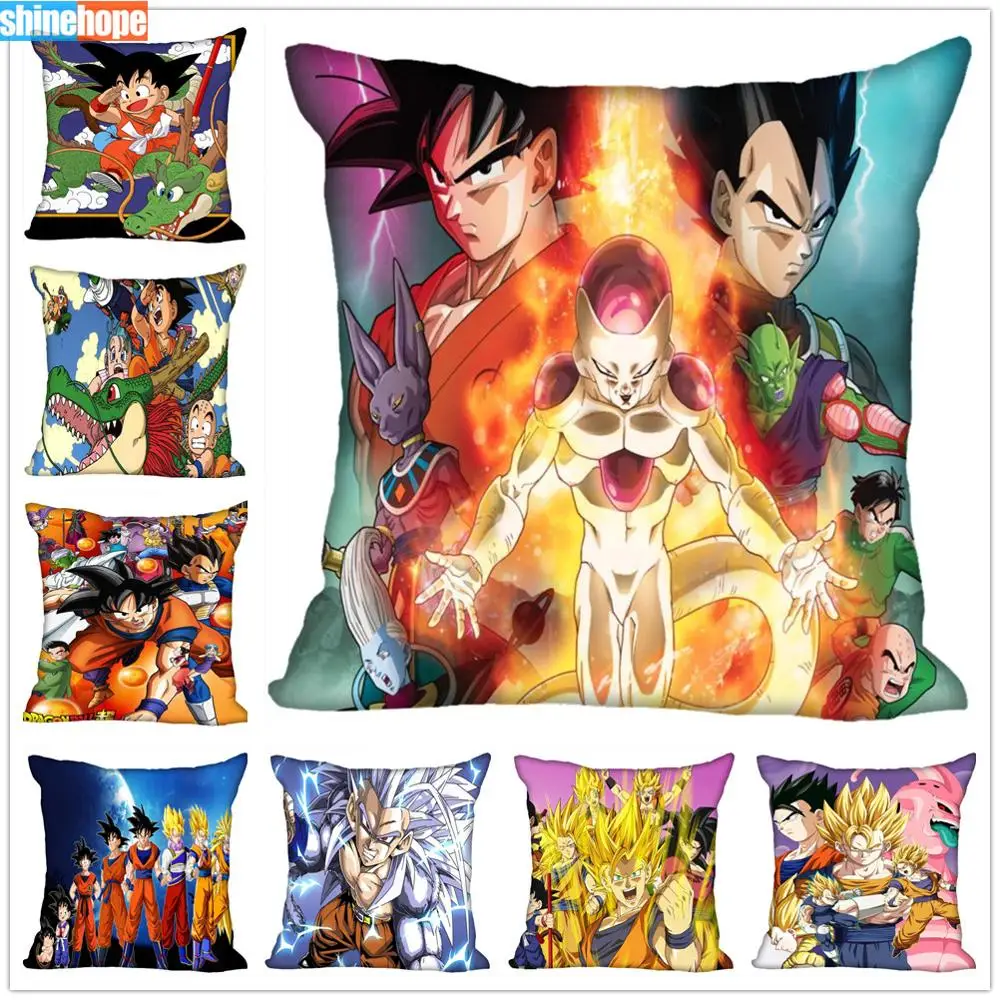 

Custom Anime Goku Pillow Cases dragon ball Z Square Pillowcase Christmas Zippered Pillow Cover 40*40cm,45*45cm(One Side)
