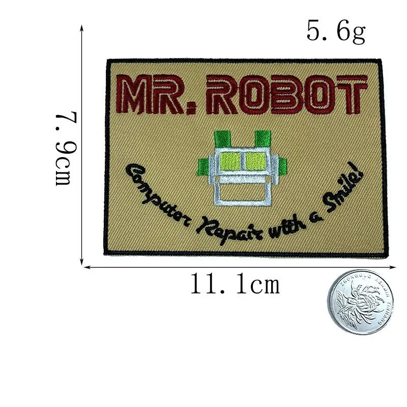 MR. ROBOT Iron on Patch Одежда Diy вышитая швейная аппликация с буквами нашивки эмблема на ткани одежда лоскутное украшение - Цвет: N-BT5692