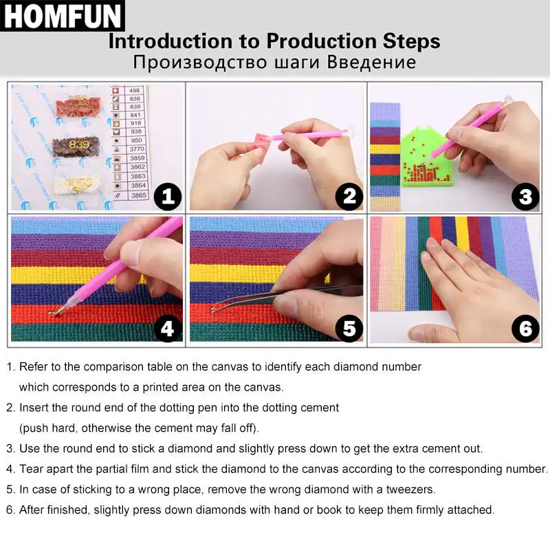 Алмазная живопись HOMFUN цветной лев 5D Вышивка своими руками полный набор стразы