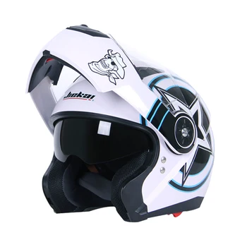 

Motorcycle Helmet Men Motorbike Helmet Anti-fog Full Face Helmets Motocross Chopper Racing Filp Up Modular Riding Casco JIEKAI