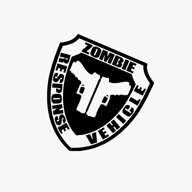 

10.2CM*11CM Zombie Response Vehile Badge Vinyl Sticker Decal Walking Dead Gun Car Sticker Car Styling With Black Sliver GS3868