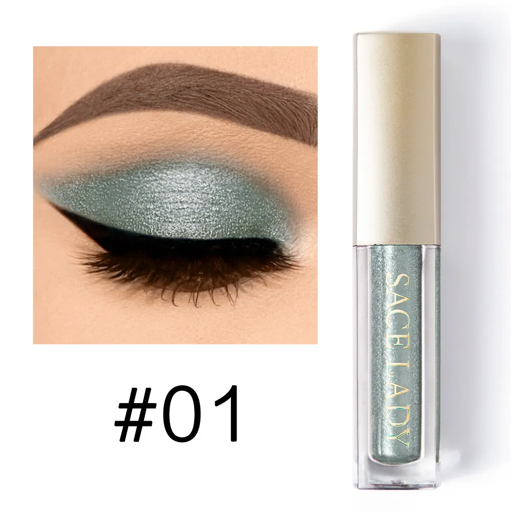 Colors 01 SACE LADY блестящие тени для макияжа, жидкие мерцающие тени для век, металлический осветитель, светящийся набор, макияж, хайлайтер, крем, косметика - Цвет: Colors 01