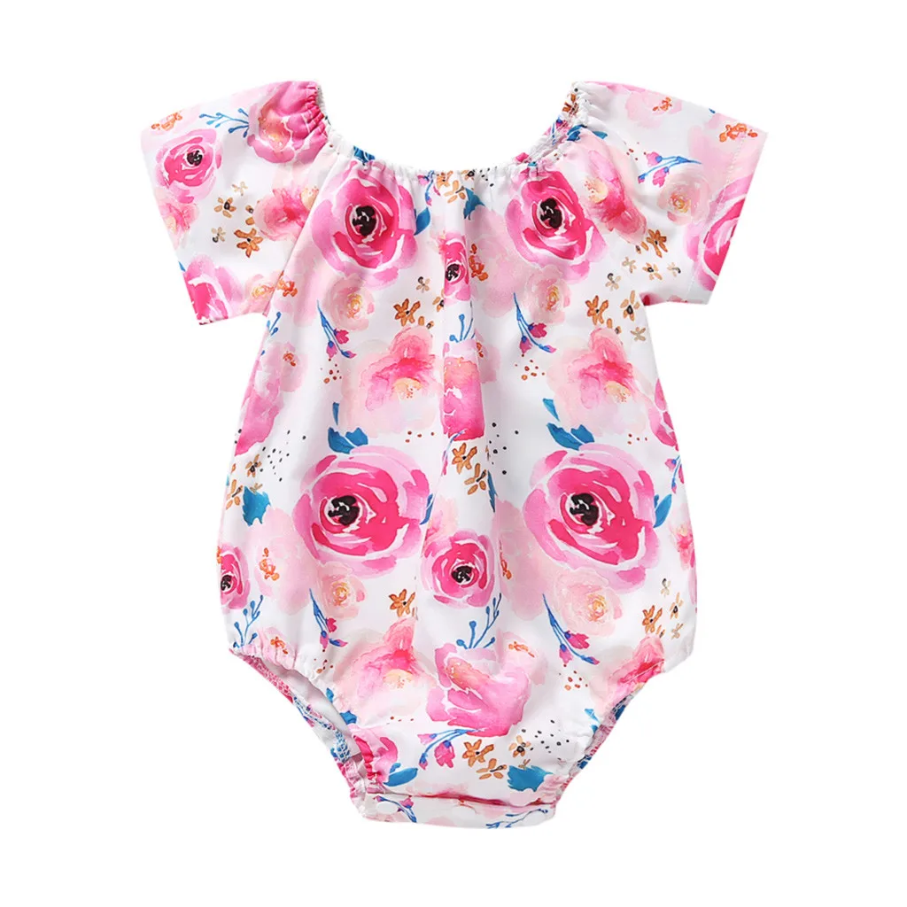 summer 2019 newborn baby girl clothes summer bodysuite Floral Print Bodysuits Playsuit vestido
