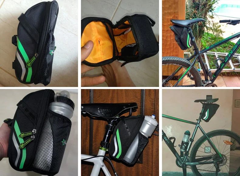 Best ROCKBROS Bicycle Bag Folding Mountain Road Bike Tail Bag Bicycle Seatpost Saddle Bag Cycling Portable Seat Pouch BMX Rear Bag 0