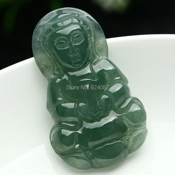 

Natural a green jade Buddha goodnesGuanyin pendant oil authentic Burma jade Buddha goodnes Guanyin Mens