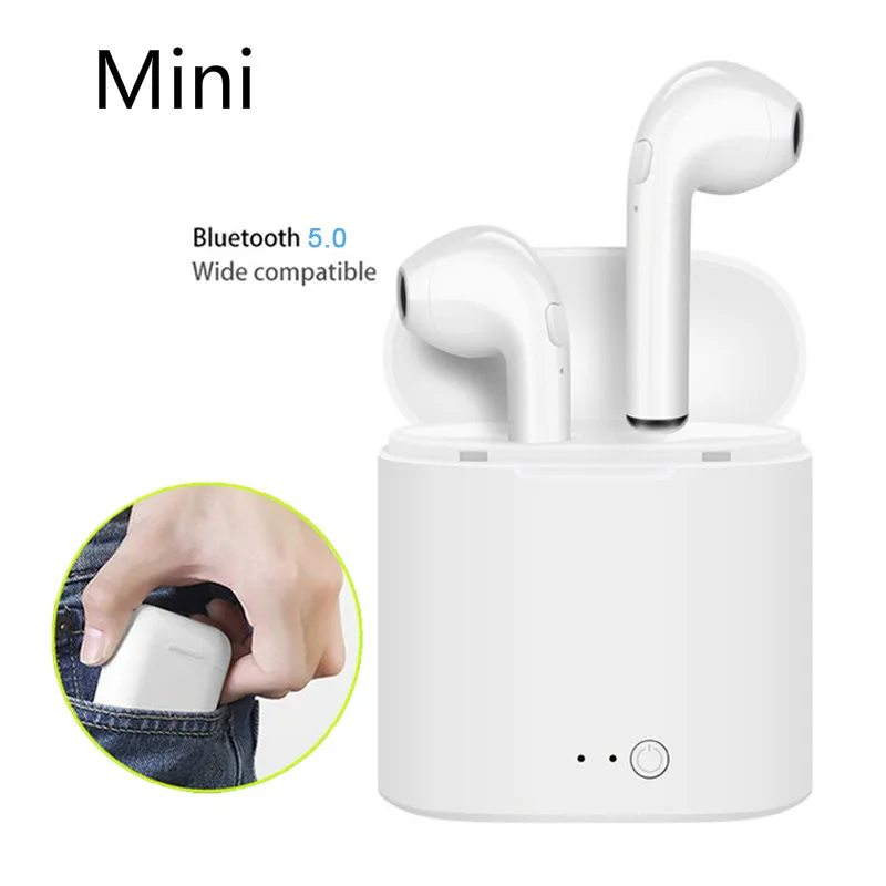 i7s TWS Mini Wireless Bluetooth Earphone Stereo Earbud Headset With Charging Box Mic For Iphone for Xiaomi All Smart Phone | Электроника