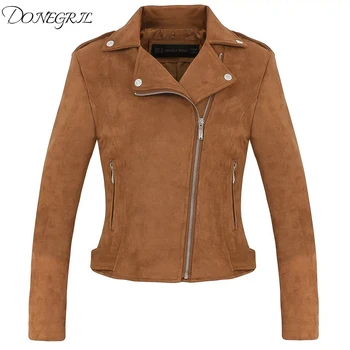 

2020 New Elegant Autumn Winter Zipper Basic Suede Jacket Coat Motorcycle Jacket Women Outwear Pink Slim Short Winter Jacket S-XL