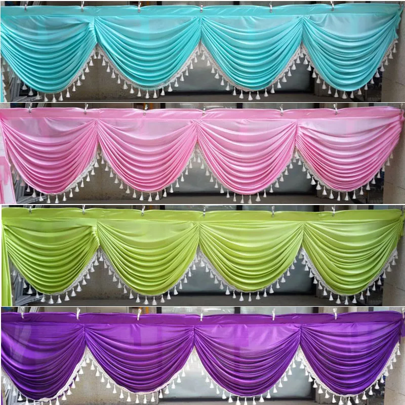 

Fashion wedding decoration for reception table background welcome area Wedding background curtain valance head