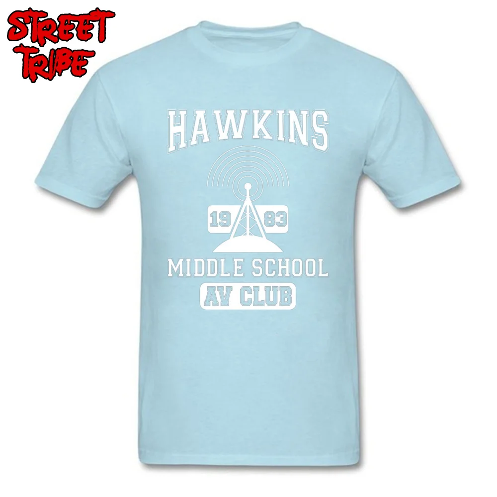 Hawkins Middle School AV Club Design Summer/Fall 100% Cotton Round Collar Men T Shirt Tops Tees Hot Sale Short Sleeve T Shirts Hawkins Middle School AV Club light