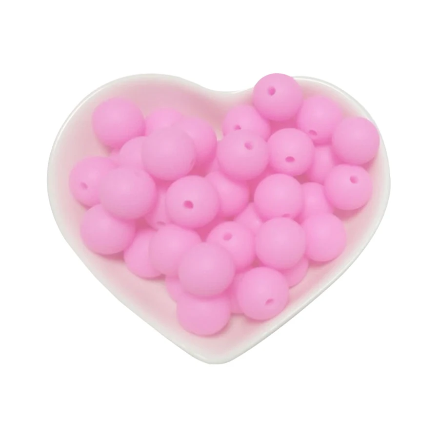 200 шт Силиконовые Бусины круглые 12 мм Детские Прорезыватели для зубов жевательные бусины для соски клипсы ожерелье жевательные прорезыватели BPA бесплатные силиконовые игрушки - Цвет: 200pcs Pink