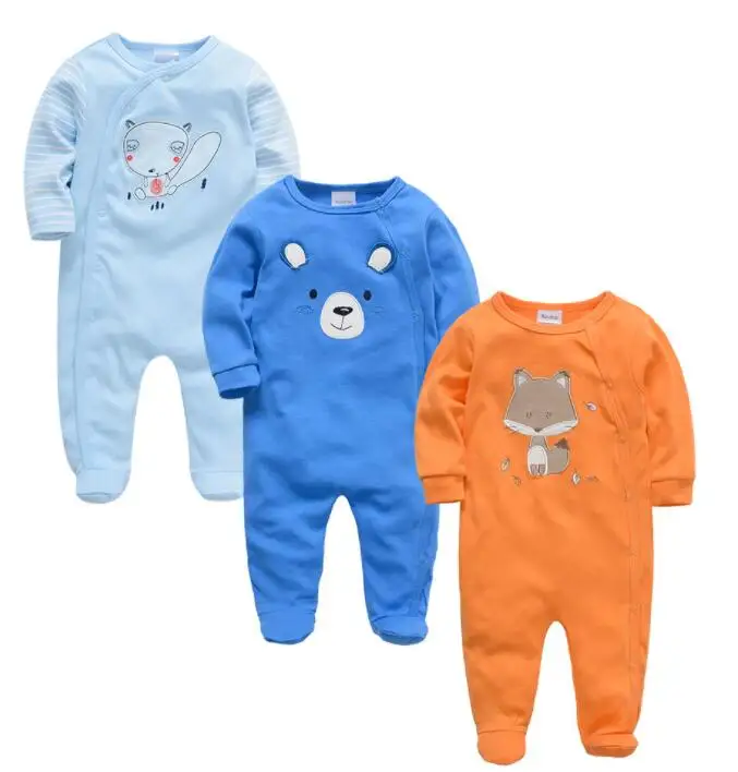 3 шт./лот летняя одежда для маленьких мальчиков; богемный комплект, roupa de спортивный костюм для новорожденных; хлопковые пижамы с длинными рукавами для детей возраста от 0 до 12 месяцев комбинезоны детская одежда - Цвет: 1140-8