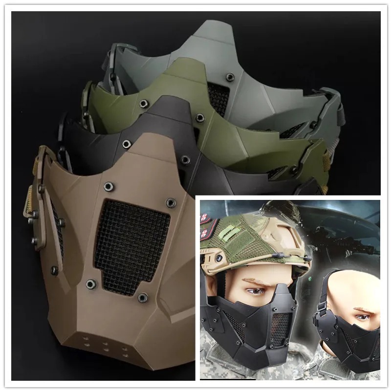 

Airsoft Mask Tactical Paintball Masks Half Face Halloween Mask Military Cosplay Iron Warrior Mask For Fast Helmet