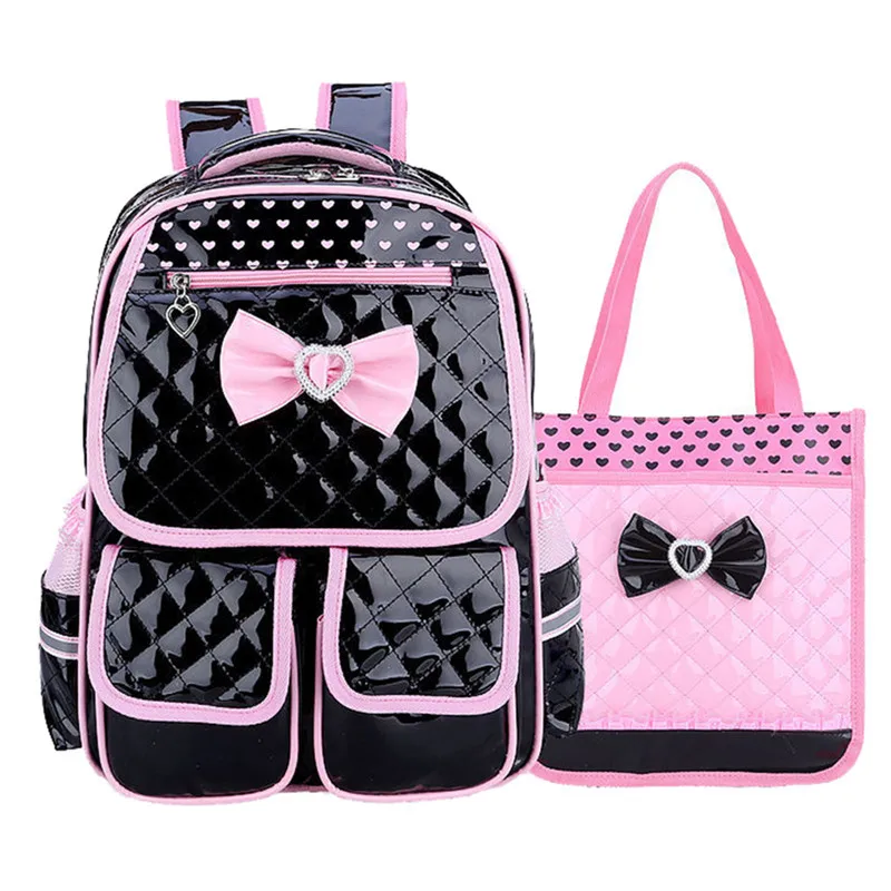 Школьные сумки для девочек подростков Водонепроницаемый путешествия рюкзак детский ортопедический рюкзак 2 шт./компл. рюкзак школьный рюкзак sac infantil - Цвет: black big