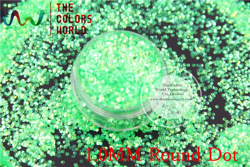 

TCR51 American Fantasy Iridescent Green color glitter dust Round Dot Shape for nail Art or other DIY decoration