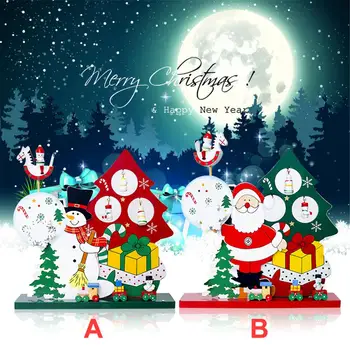 

Christmas Wooden Music Box Gift Santa Claus Snowman Pattern Christmas Creative Gift Desktop Home Decoration