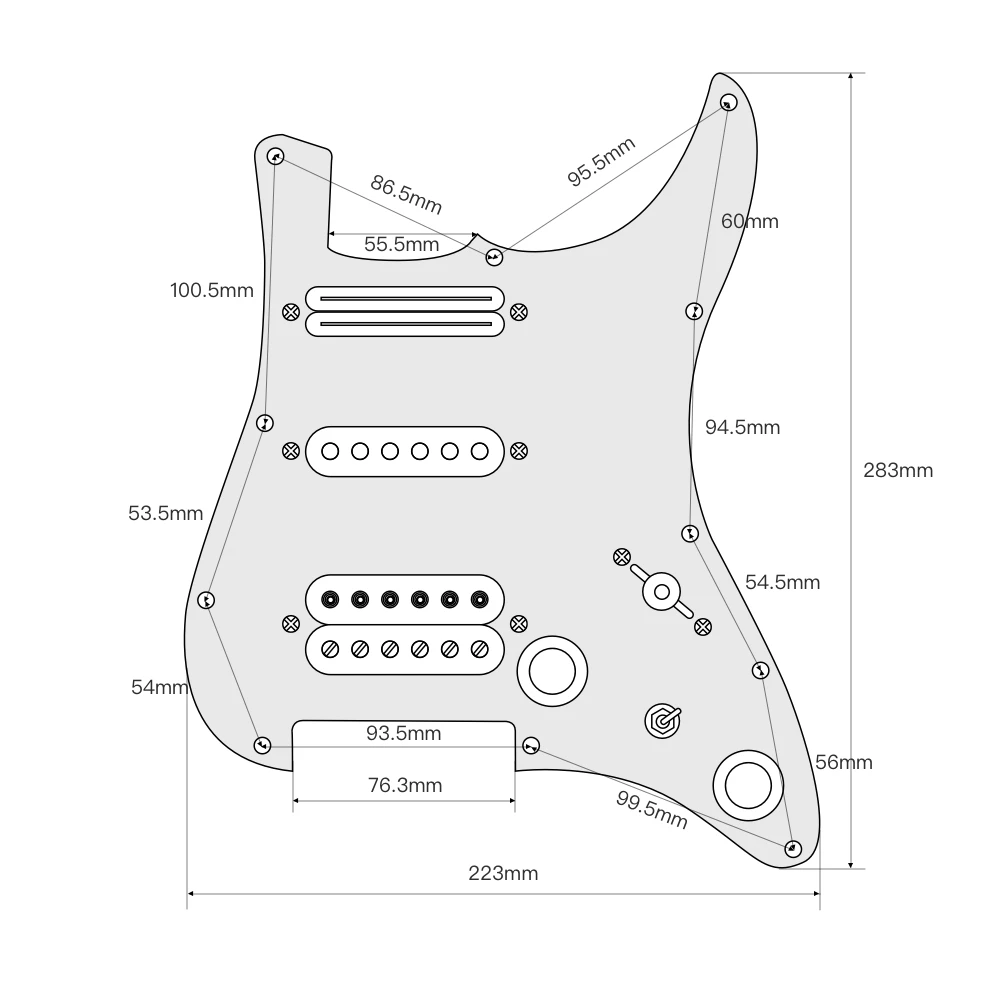 OriPure Prewired загружен Pickguard Alnico 5 двойной рельс и одна катушка хамбакер пикап, SSH 11 отверстий коричневый черепаха набор