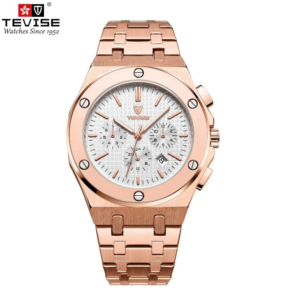 

Tevise Top Luxury Men Automatic Mechanical Watches Stainless Steel Waterproof Business Watches Relogio Masculino