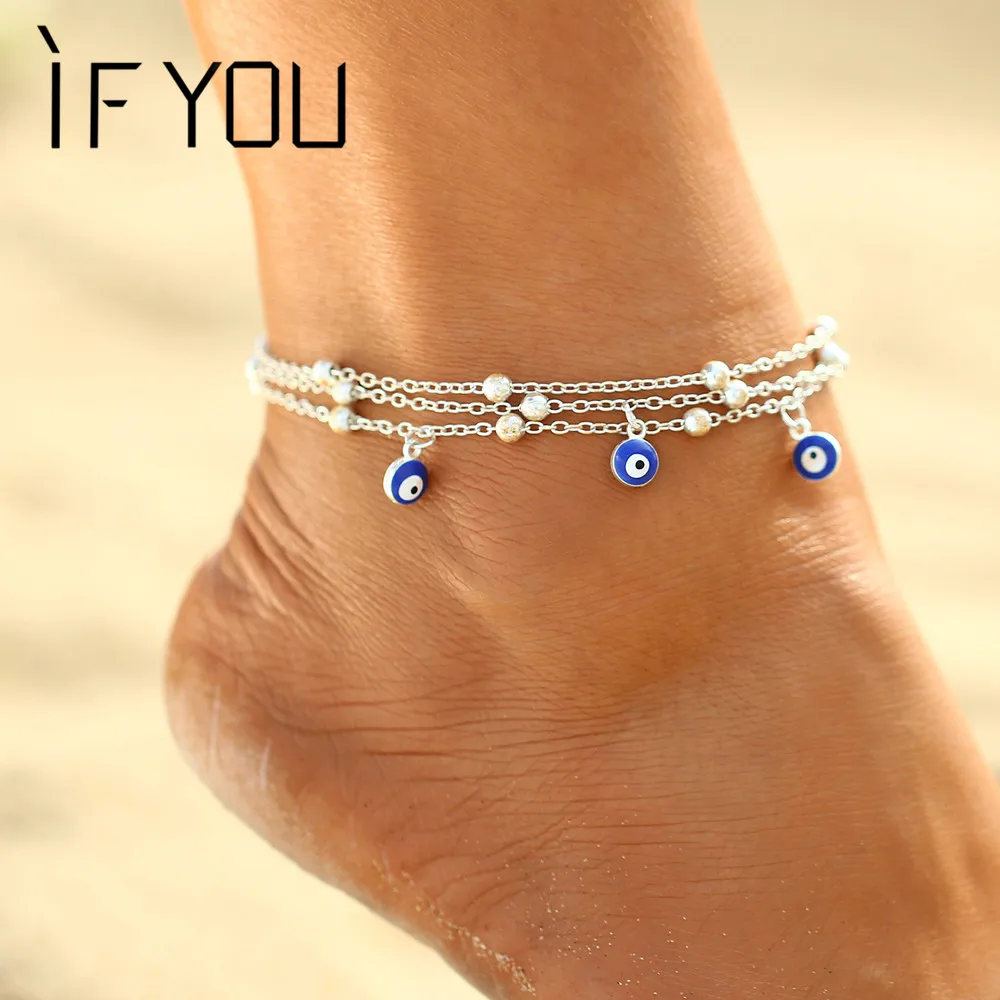 IF YOU/богемные сандалии Pulseras Tobilleras Женские пляжные браслеты на лодыжке с бусинами