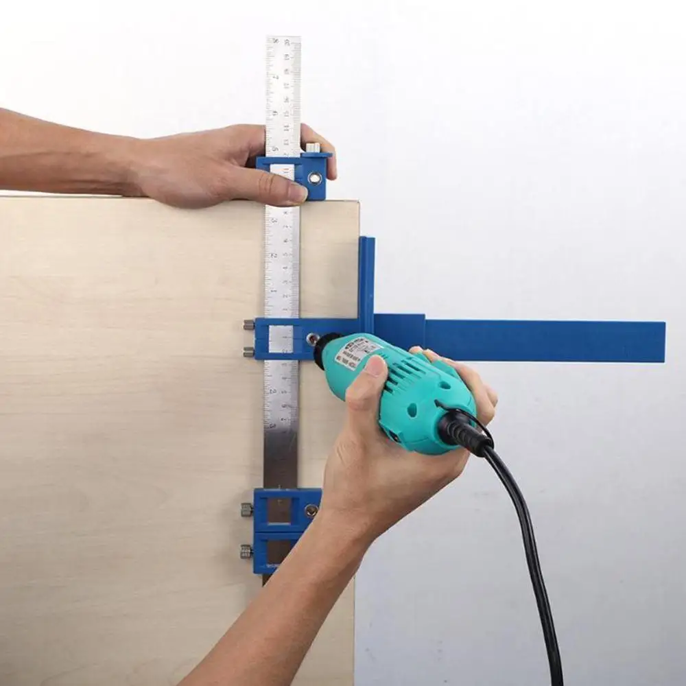 

Adjustable Multi-function Drill Punch Locator Furniture Drilling Hole Saw Locator Woodworking Joinery Hand Tool
