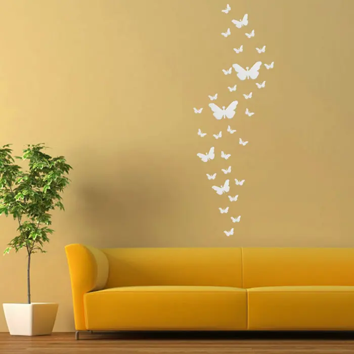 30pcs Diy Silver Acrylic Erfly Wall Stickers Decoration On 30pcs Diy Silver Acrylic Erfly Wall Stickers Decoration On Mirror Modern Design Home Decor Free Shipping Og In From Garden