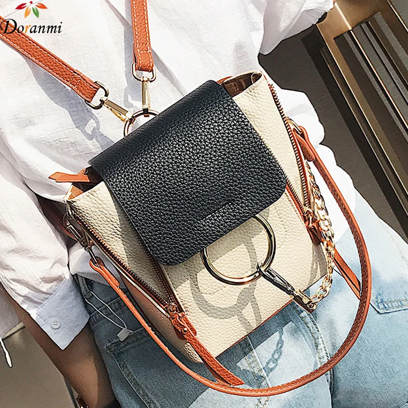 

DORANMI Mini Panelled Backpacks Shoulder Back Bag For Women 2019 Fashion Small Backpack Female Leather Schoolbag Mochila CBB077