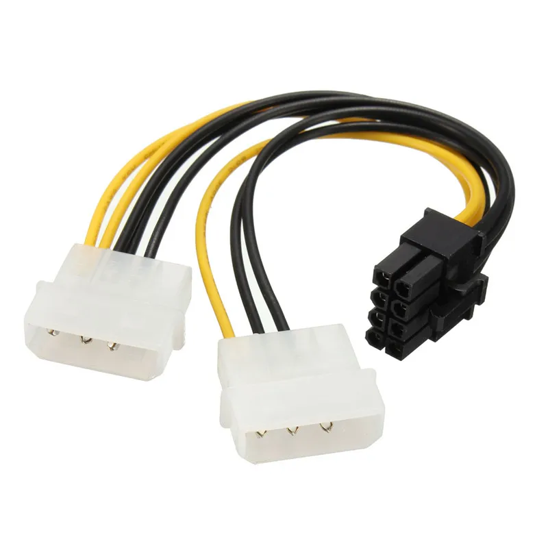 

High Quality PCI-E PCI Express 8 Pins to Double 4 Pins 15cm HDD Power Converter Adapter Cable Lead Wire Splitter Cable