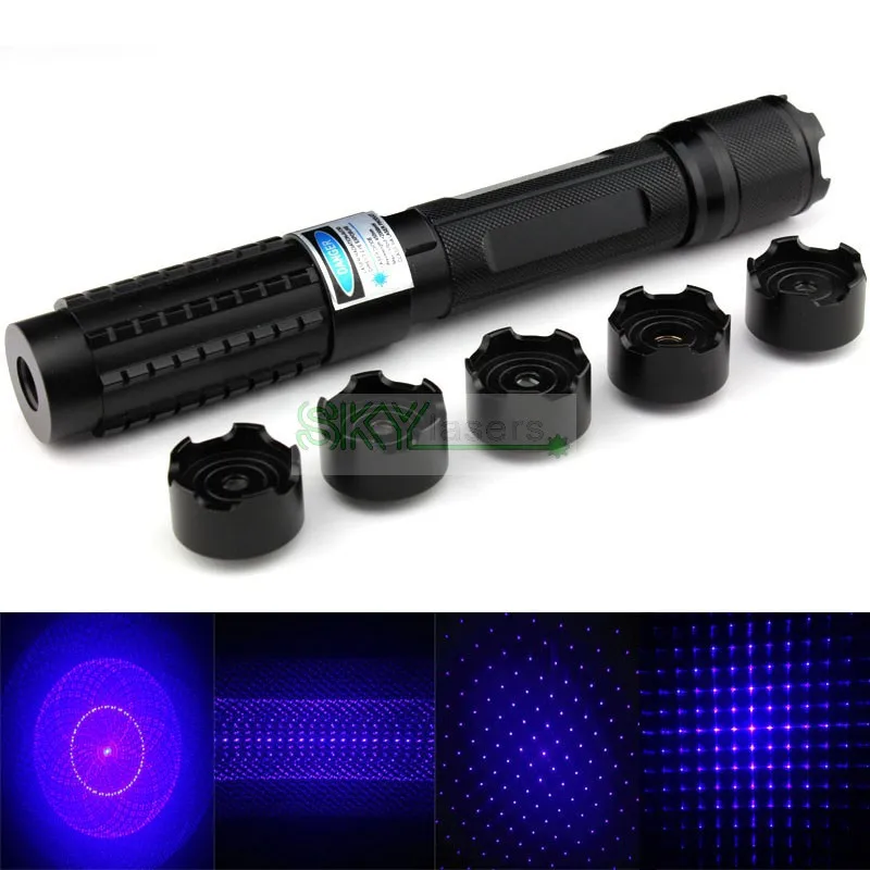 ФОТО Light Cigratte 1000MW 1W High Power adjustable focus blue laser pointer Pen Flashlight Style  + 5 * laser heads + glasses