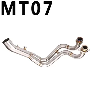 

MT07 FZ07 Motorcycle Slip On Exhaust Muffler Front Middle Pipe Header Pipe Mid Connect Refit For YAMAHA MT-07 FZ-07 YA005