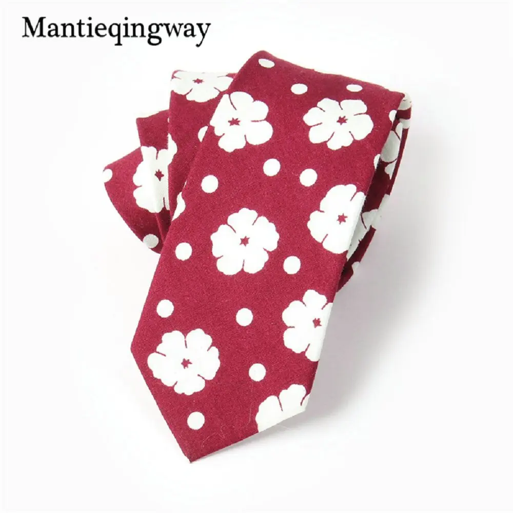 094 Mantieqingway 6 см 20 цветов Цветочные Галстуки для мужчин обтягивающие хлопковые галстук галстуки Hombre Gravatas тонкий свадебный галстук жениха - Цвет: 094