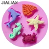 Moule bricolage pour la décoration des gâteaux | Mini dauphins crabe poisson étoile-poisson chocolat, moule bricolage fondant silicone, outils de cuisson pour gâteaux T0104 ► Photo 1/4